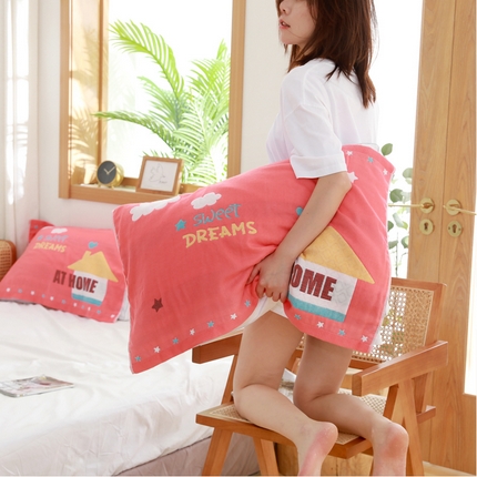 91家纺网 家纺一手货源 找家纺 （总）朴尔家纺 2024新款柔棉卡漫风系列三层纱布枕巾 52*78cm一对