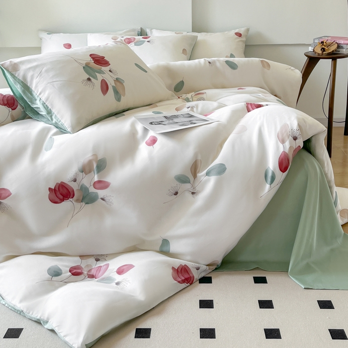 91家纺网 家纺一手货源 找家纺 千朵 2024新款莱赛尔天丝四件套 盈歌