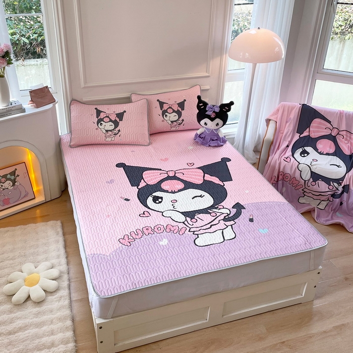 91家纺网 家纺一手货源 找家纺 蘭菲家纺 2024新款大版三丽鸥卡通凉席 公主酱小酷