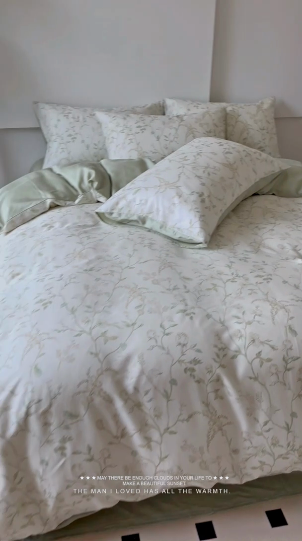 91家纺网 家纺一手货源 找家纺 千朵 2024新款莱赛尔天丝四件套 浅爱