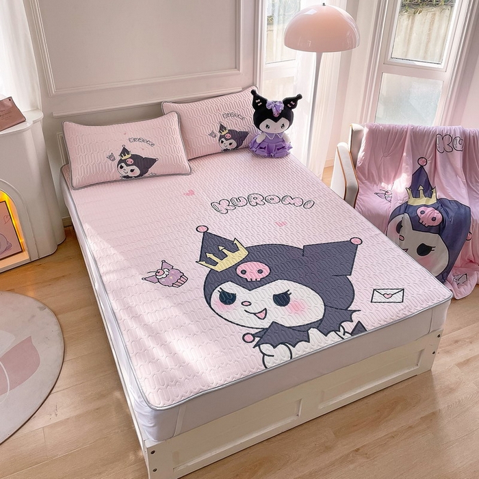 91家纺网 家纺一手货源 找家纺 蘭菲家纺 2024新款大版三丽鸥卡通凉席 粉巴库