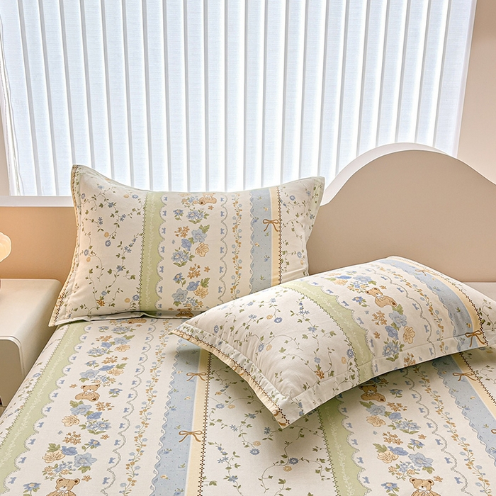 91家纺网 家纺一手货源 找家纺 绵庭家纺 2024新款AB版12868全棉印花单床单 诺溪