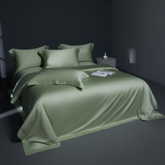 91家纺网 家纺一手货源 找家纺 缔缦 2024新款60天丝棉四件套-花漾 森林绿