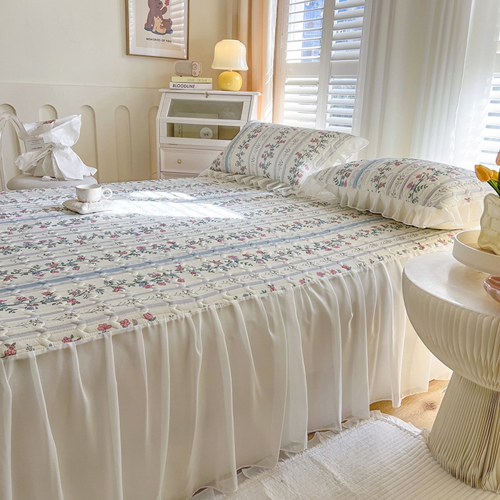 91家纺网 家纺一手货源 找家纺 慕澄家纺 2024新款小版印花床裙款乳胶凉席三件套 床裙款-花藤