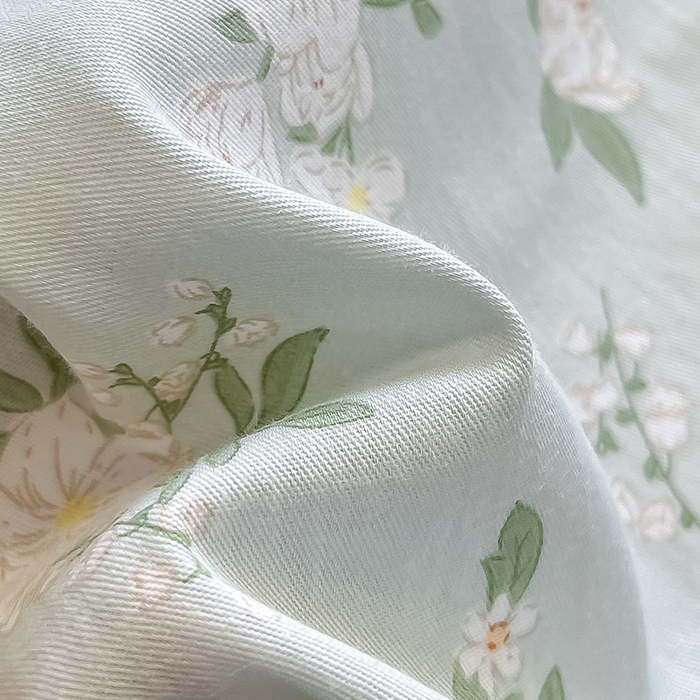 91家纺网 家纺一手货源 找家纺 绵庭家纺 2024新款AB版12868全棉印花单床单 盛夏茶花