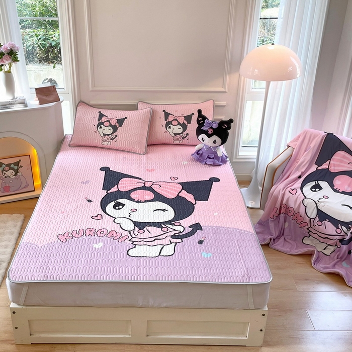 91家纺网 家纺一手货源 找家纺 蘭菲家纺 2024新款大版三丽鸥卡通凉席 公主酱小酷