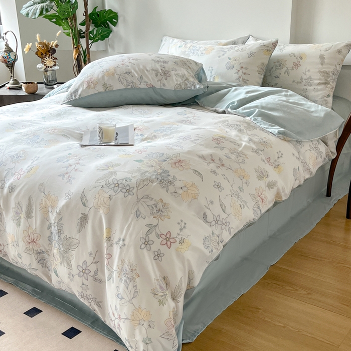 91家纺网 家纺一手货源 找家纺 千朵 2024新款莱赛尔天丝四件套 春日蜜糖