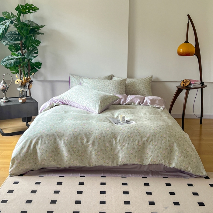 91家纺网 家纺一手货源 找家纺 千朵 2024新款莱赛尔天丝四件套 彩梦