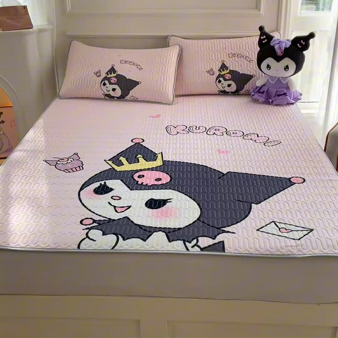 91家纺网 家纺一手货源 找家纺 蘭菲家纺 2024新款大版三丽鸥卡通凉席 粉巴库