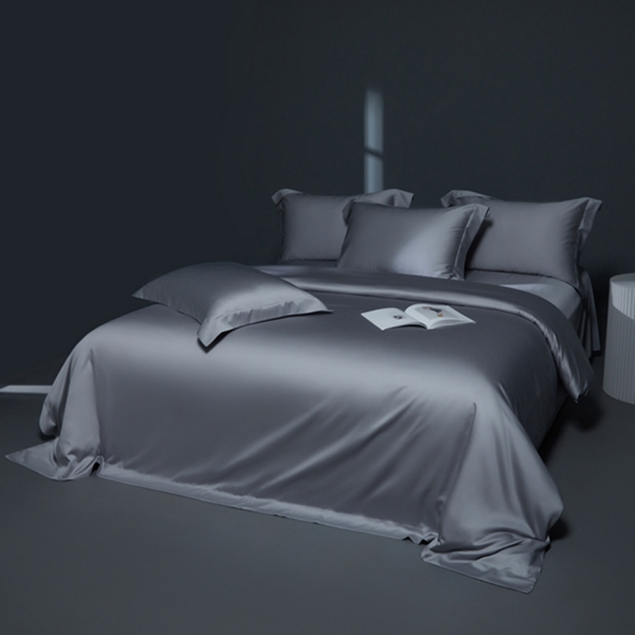 91家纺网 家纺一手货源 找家纺 缔缦 2024新款60天丝棉四件套-花漾 时尚灰