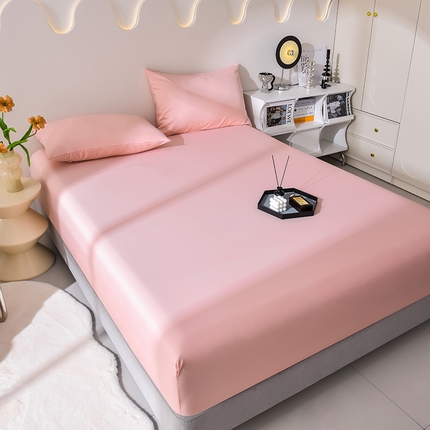 91家纺网 家纺一手货源 找家纺 简爱家纺 2025新款水洗真丝床笠单品床垫保护套床罩 戴妃粉