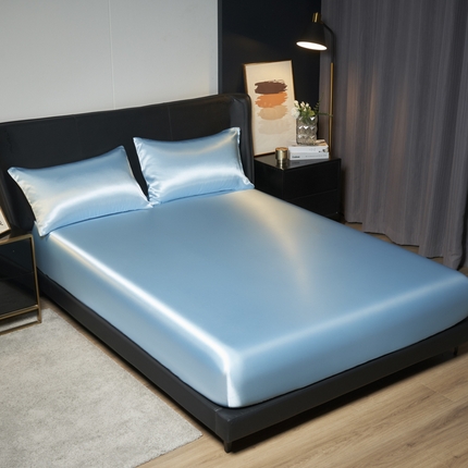 闲鱼家纺 2025新款轻奢款跨境外贸可定制色丁床笠（非质量问题  不退不换） 天蓝