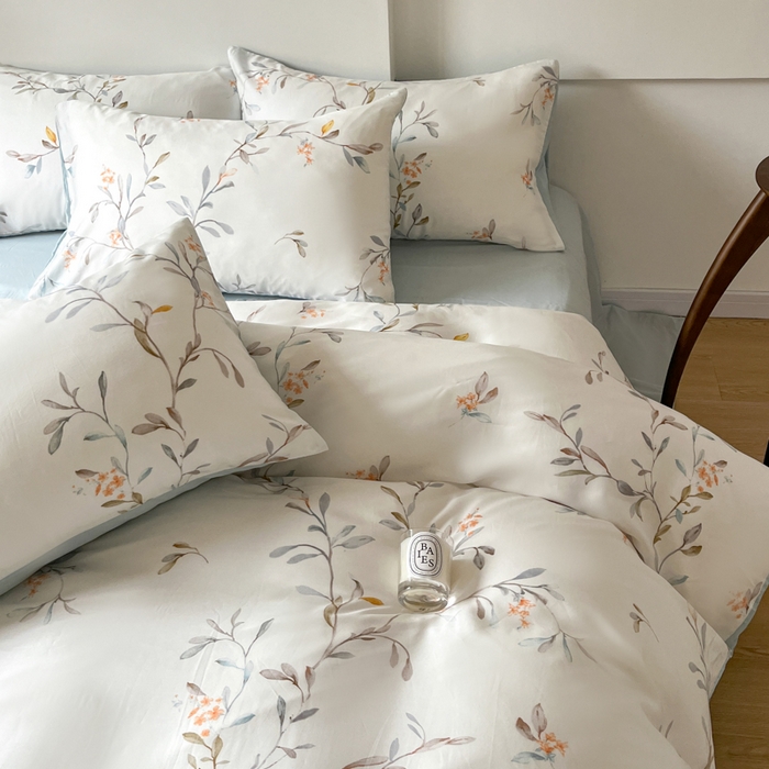 91家纺网 家纺一手货源 找家纺 千朵 2024新款莱赛尔天丝四件套 清芽