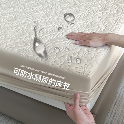 91家纺网 家纺一手货源 找家纺 （总）摩妮卡 2025新款防水隔尿夹棉床笠加厚席梦思床垫保护罩