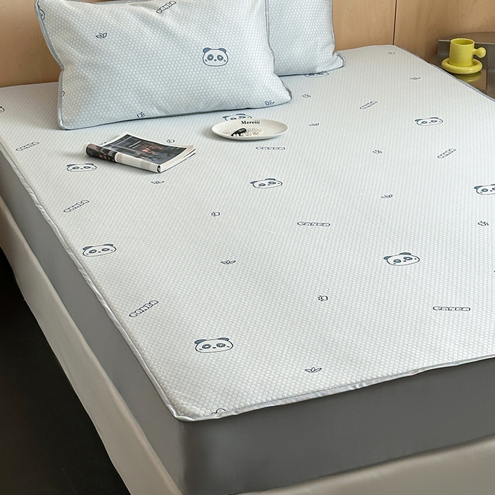 91家纺网 家纺一手货源 找家纺 顾里家纺 新款冰豆豆立体提花软席床笠款 小熊猫蓝