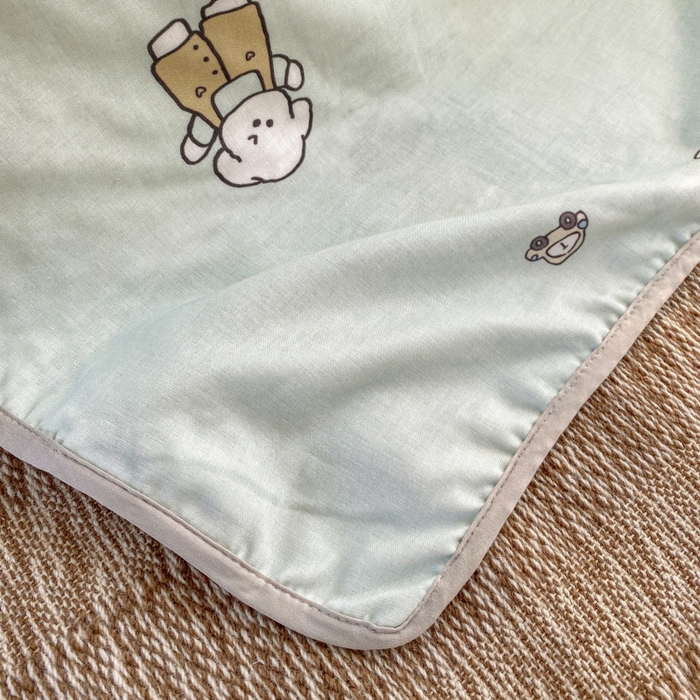 91家纺网 家纺一手货源 找家纺 潮邦 2025新款全棉双层纱多功能盖毯 动物派