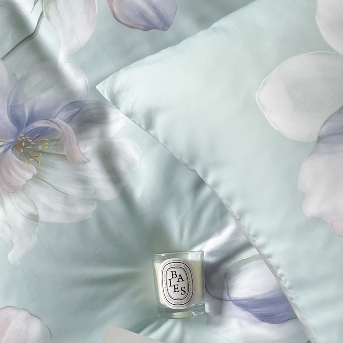 91家纺网 家纺一手货源 找家纺 千朵 2024新款莱赛尔天丝四件套 流香绿