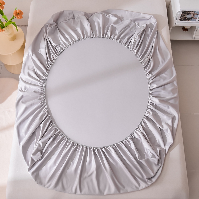 91家纺网 家纺一手货源 找家纺 简爱家纺 2025新款水洗真丝床笠单品床垫保护套床罩 雅致灰