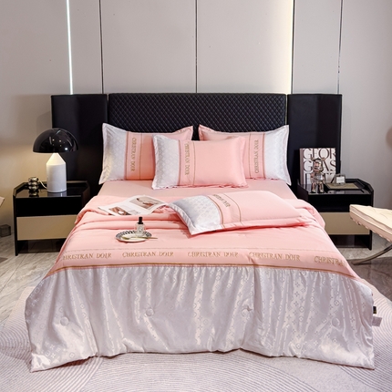 91家纺网 家纺一手货源 找家纺 （总）芯贝儿 2025新款水洗贡缎提花天丝夏被四件套-路易系列