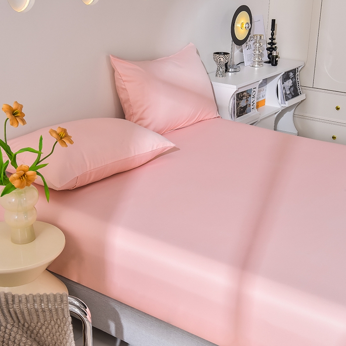 91家纺网 家纺一手货源 找家纺 简爱家纺 2025新款水洗真丝床笠单品床垫保护套床罩 戴妃粉