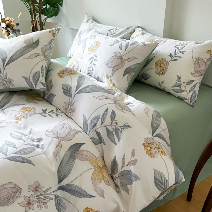 91家纺网 家纺一手货源 找家纺 千朵 2024新款莱赛尔天丝四件套 迷情