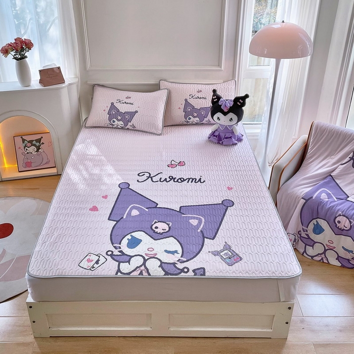 91家纺网 家纺一手货源 找家纺 蘭菲家纺 2024新款大版三丽鸥卡通凉席 库小咪