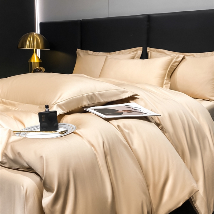 91家纺网 家纺一手货源 找家纺 富之航家纺 2024新款长绒棉四件套 雅克-香槟金