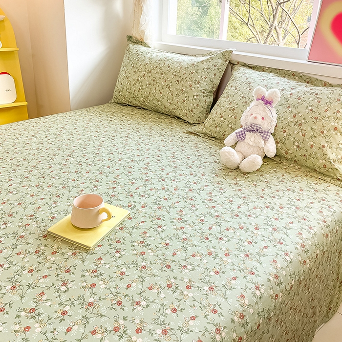 91家纺网 家纺一手货源 找家纺 绵庭家纺 2024新款AB版12868全棉印花单床单 浮世繁华