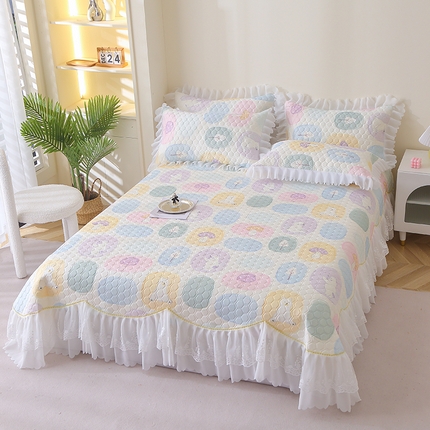 91家纺网 家纺一手货源 找家纺 （总）雪夫人 2024新款凉感丝床裙床单款凉席