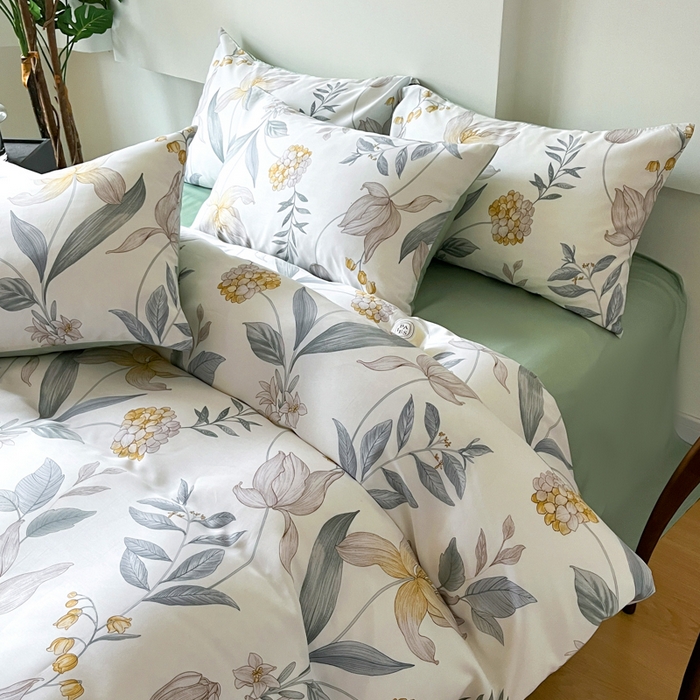 91家纺网 家纺一手货源 找家纺 千朵 2024新款莱赛尔天丝四件套 迷情