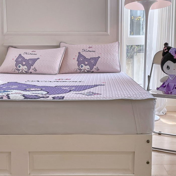 91家纺网 家纺一手货源 找家纺 蘭菲家纺 2024新款大版三丽鸥卡通凉席 库小咪