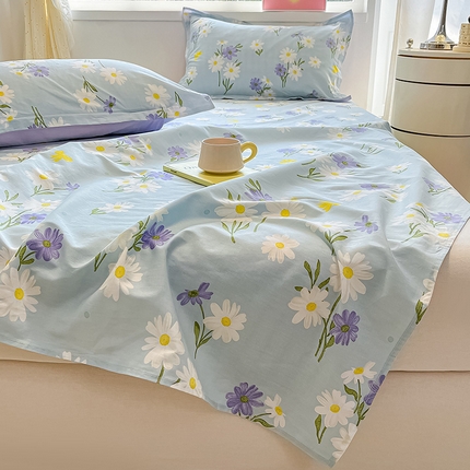 绵庭家纺 2024新款AB版12868全棉印花单床单 田苑花间