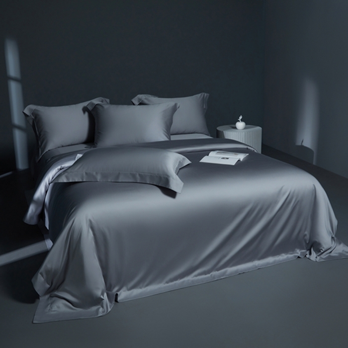 91家纺网 家纺一手货源 找家纺 缔缦 2024新款60天丝棉四件套-花漾 时尚灰