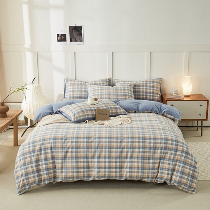 91家纺网 家纺一手货源 找家纺 （总）凡客家居 全棉色织水洗棉四件套学生宿舍三件套