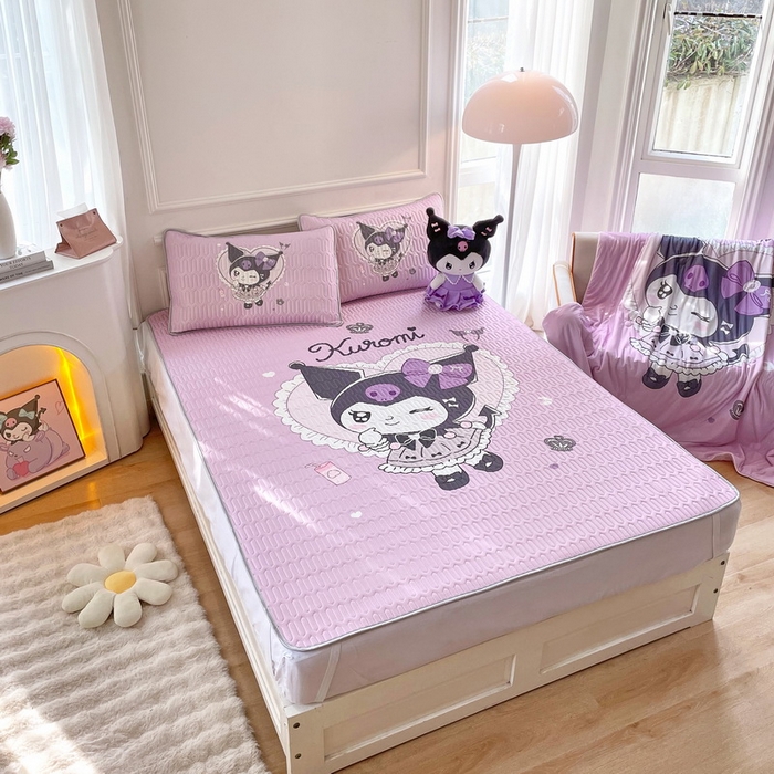 91家纺网 家纺一手货源 找家纺 蘭菲家纺 2024新款大版三丽鸥卡通凉席 奶油巴库