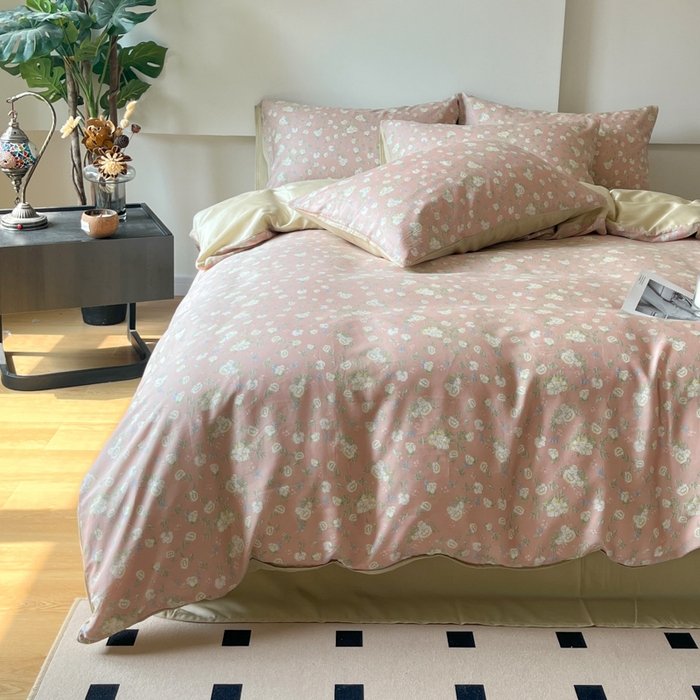 91家纺网 家纺一手货源 找家纺 千朵 2024新款莱赛尔天丝四件套 韵染