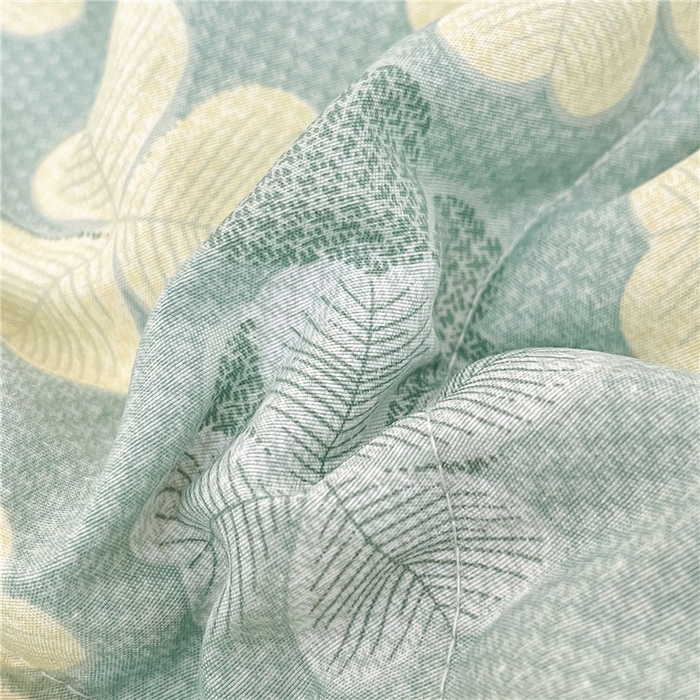 91家纺网 家纺一手货源 找家纺 梵克保罗 2024新款春夏水洗棉麻双层纱夏被四件套 四叶草