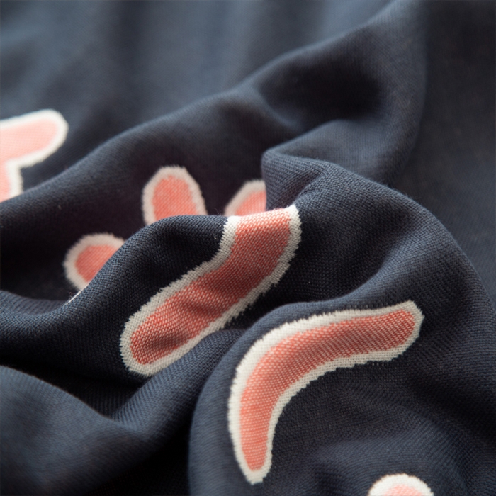 91家纺网 家纺一手货源 找家纺 朴尔家纺-毛巾被 2024新款卡通风格全棉四层纱布枕巾 气球-藏青