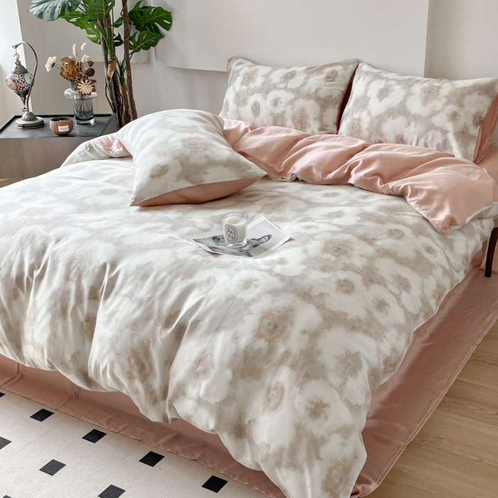 91家纺网 家纺一手货源 找家纺 千朵 2024新款莱赛尔天丝四件套 北海花季