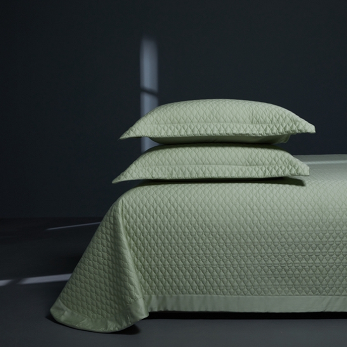 91家纺网 家纺一手货源 找家纺 缔缦 2024新款天丝棉床盖系列 （配大红皮包，不要包装少20） 森林绿