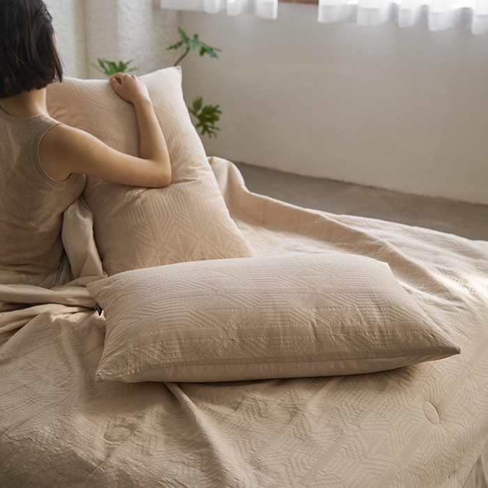 91家纺网 家纺一手货源 找家纺 宜代光年 2024新款60支水洗棉提花夏被套件 艾迪-咖