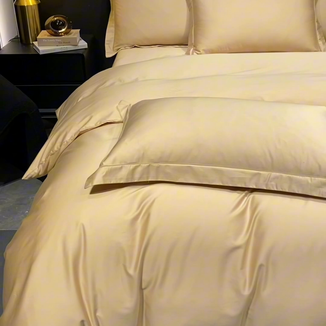 91家纺网 家纺一手货源 找家纺 富之航家纺 2024新款长绒棉四件套 雅克-香槟金