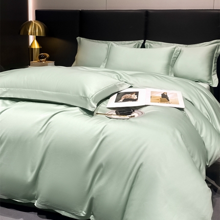 富之航家纺 2024新款长绒棉四件套 雅克-卓豆绿