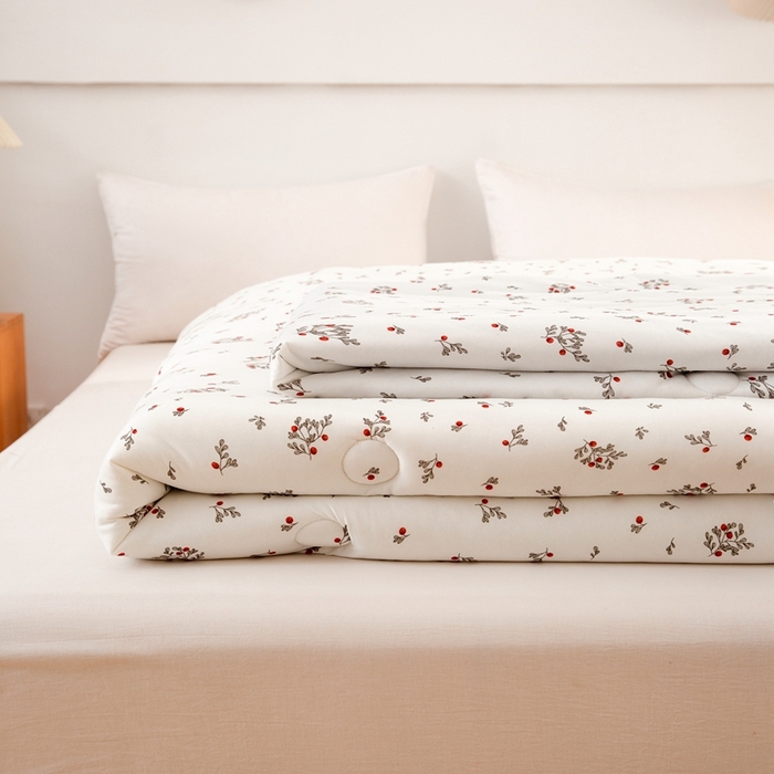 91家纺网 家纺一手货源 找家纺 啊雅家居 2025新款A类针织棉云柔大豆被抗菌被子被芯  小红果