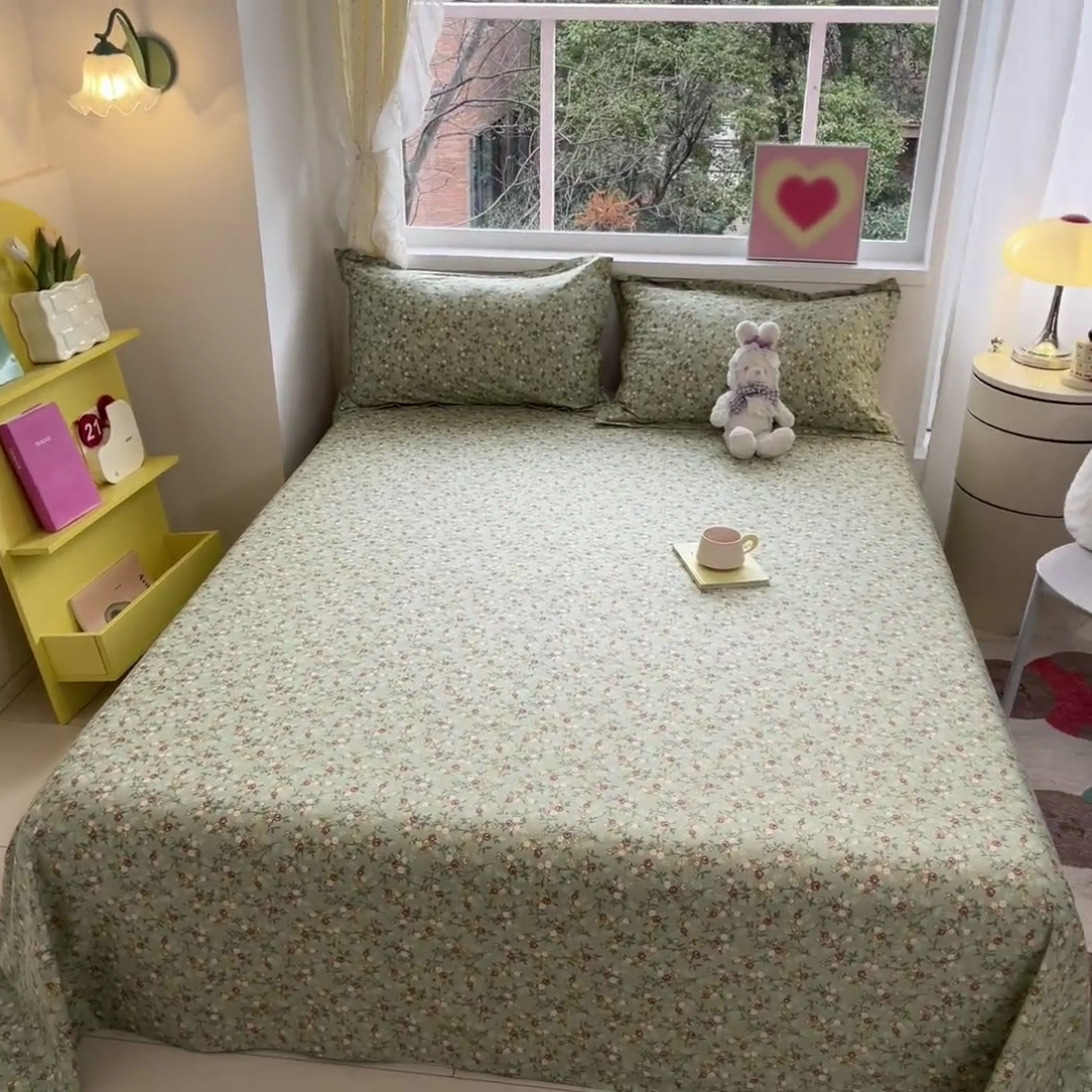 91家纺网 家纺一手货源 找家纺 绵庭家纺 2024新款AB版12868全棉印花单床单 浮世繁华