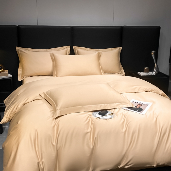 91家纺网 家纺一手货源 找家纺 富之航家纺 2024新款长绒棉四件套 雅克-香槟金