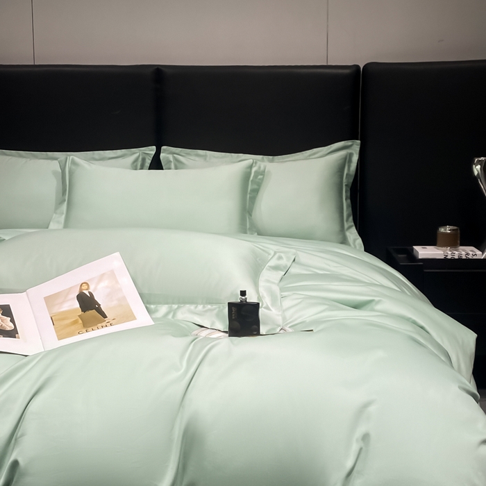 91家纺网 家纺一手货源 找家纺 富之航家纺 2024新款长绒棉四件套 雅克-卓豆绿