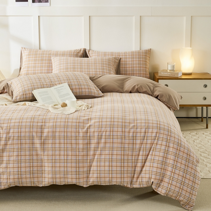 91家纺网 家纺一手货源 找家纺 凡客家居 全棉色织水洗棉四件套学生宿舍三件套 轻萝—米