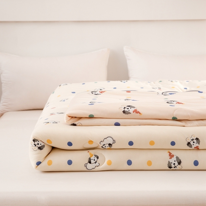 91家纺网 家纺一手货源 找家纺 啊雅家居 2025新款A类针织棉云柔大豆被抗菌被子被芯  小奶狗