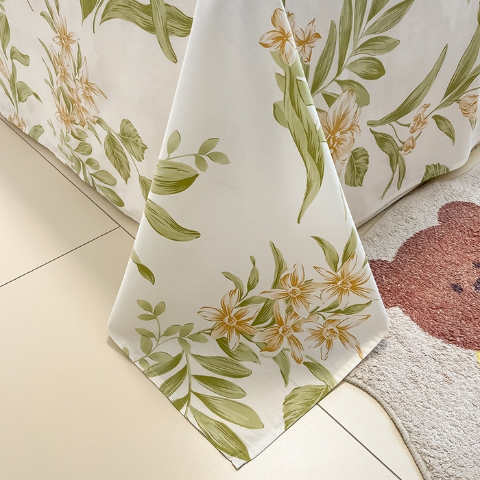 91家纺网 家纺一手货源 找家纺 绵庭家纺 2024新款AB版12868全棉印花单床单 羽飞舞